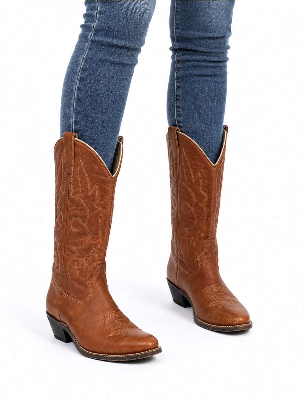 Size 7.5 Dan Post Women’s Vintage Leather Western Cowboy Boots Brown